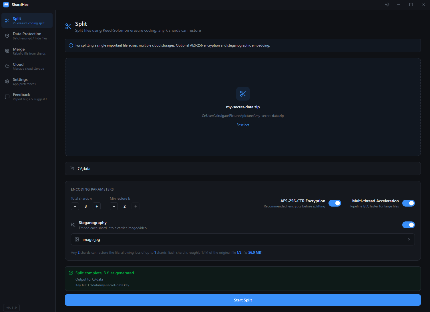 ShardHex — Split interface